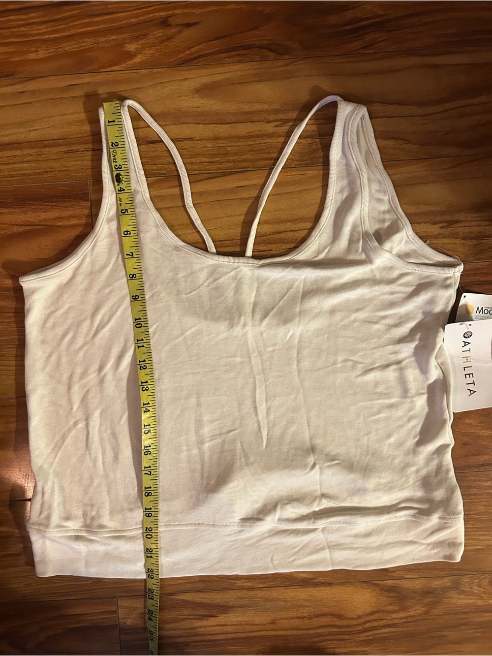 Athleta Carl stone white Serenity V Back Tank. LP new with tags. - Picture 13 of 14
